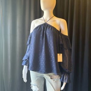 1.State Navy Dramatic Pause Blouse